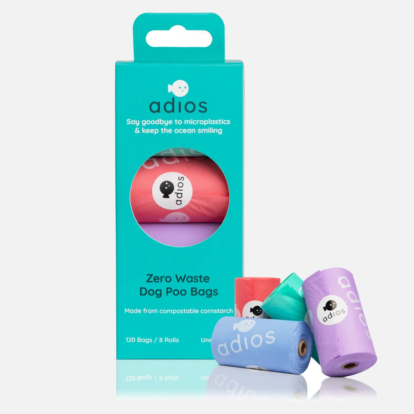 Adios Plastic 8 Pack-Compostable Dog Poo Bags