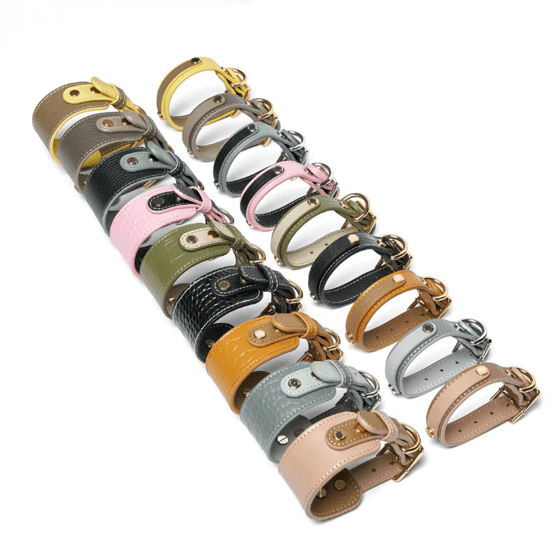 Bondir Slim Leather Collar Blushwood