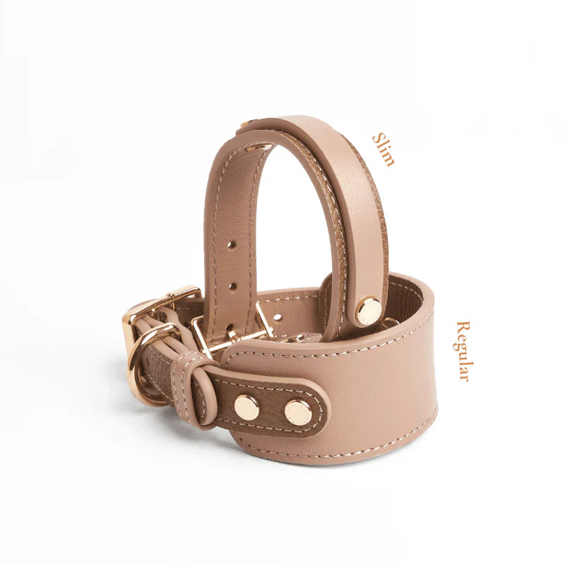 Bondir Slim Leather Collar Blushwood