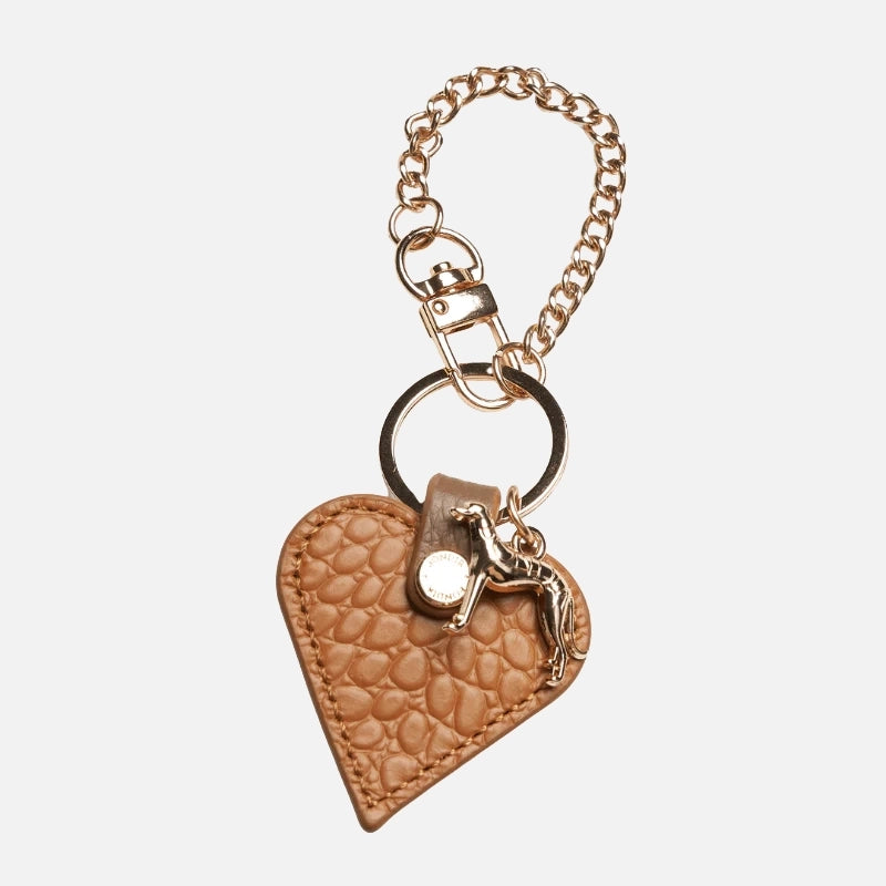 Bondir Leather Heart Bag Charm Amber