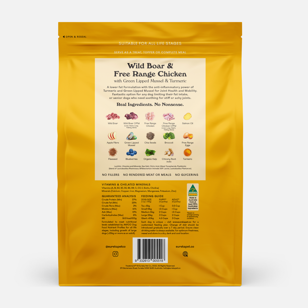Eureka Air Dried Food - Wild Boar & Free Range Chicken