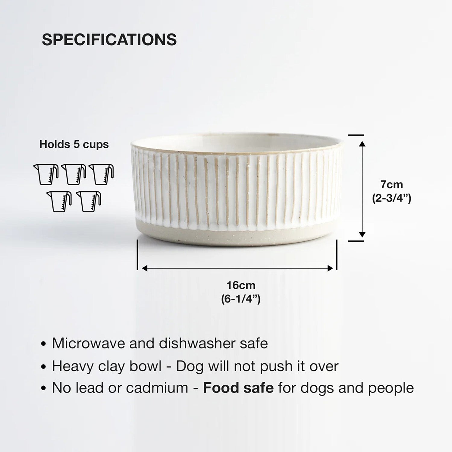 Animals In Charge - White Scalloped Water Bowl