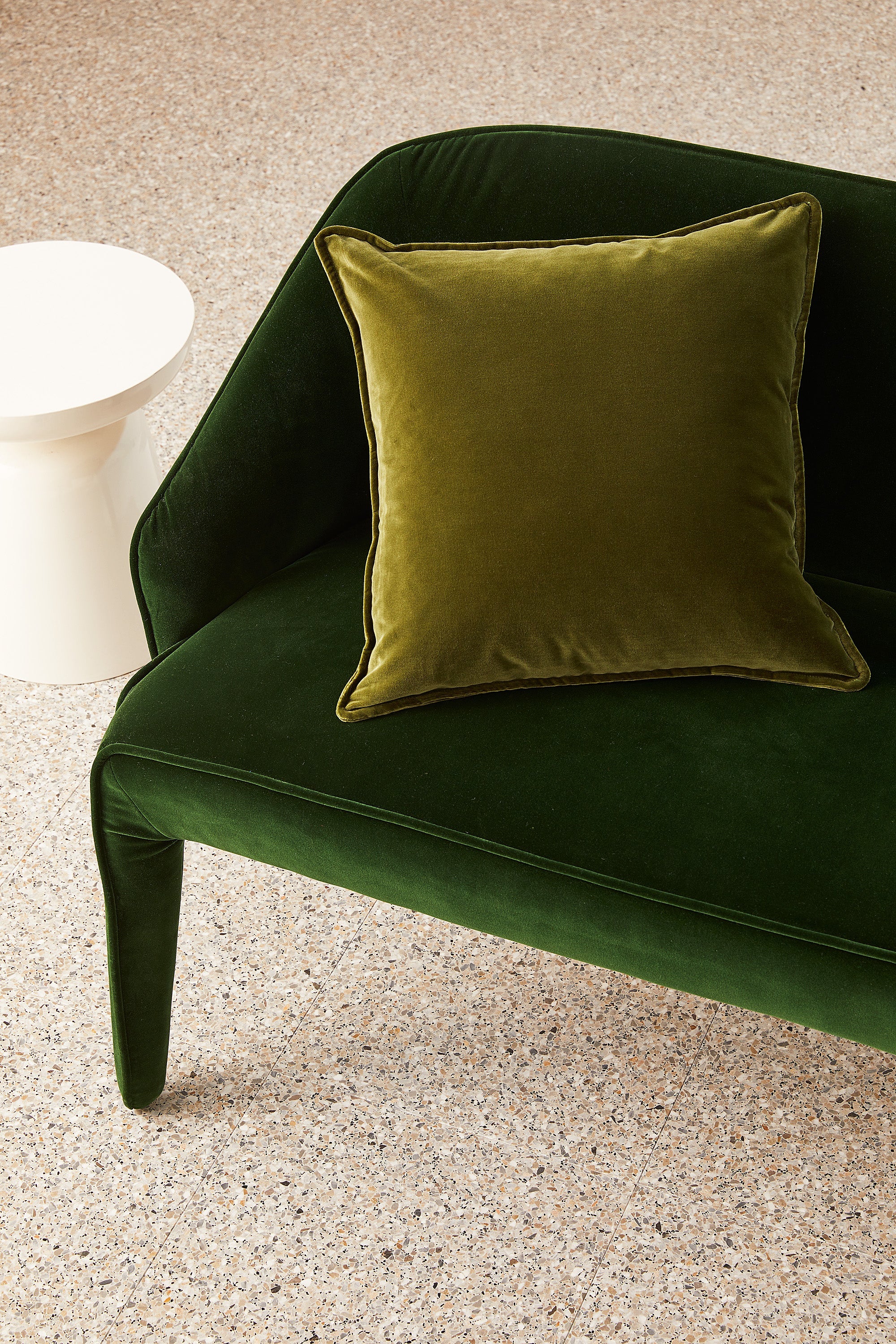 Hommey Velvet Cushion - Sicilian Olive