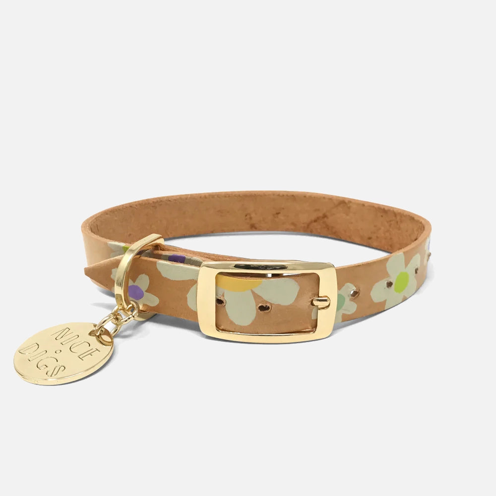 Nice Digs Posie Leather Collar - Spring