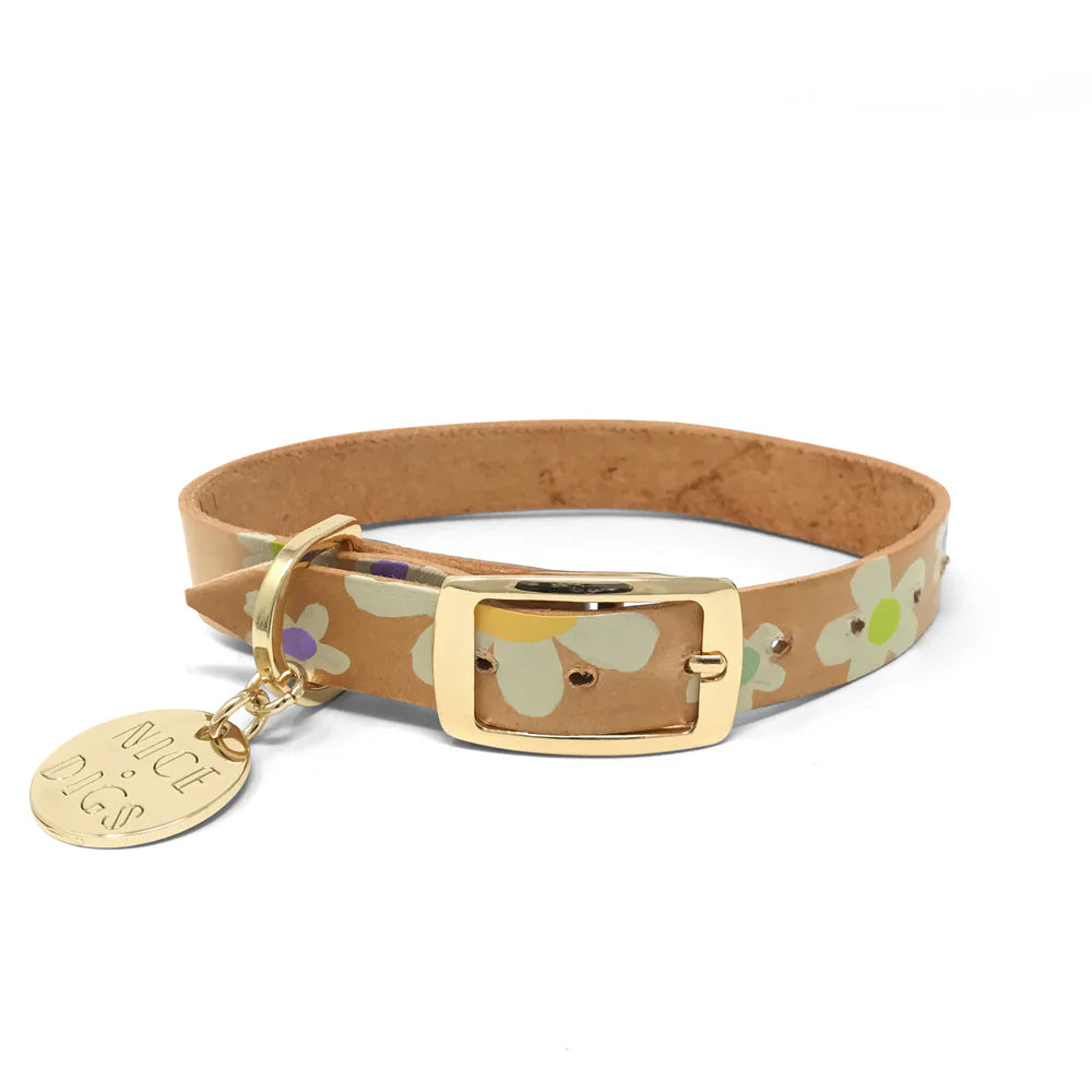 Nice Digs Posie Leather Collar - Spring