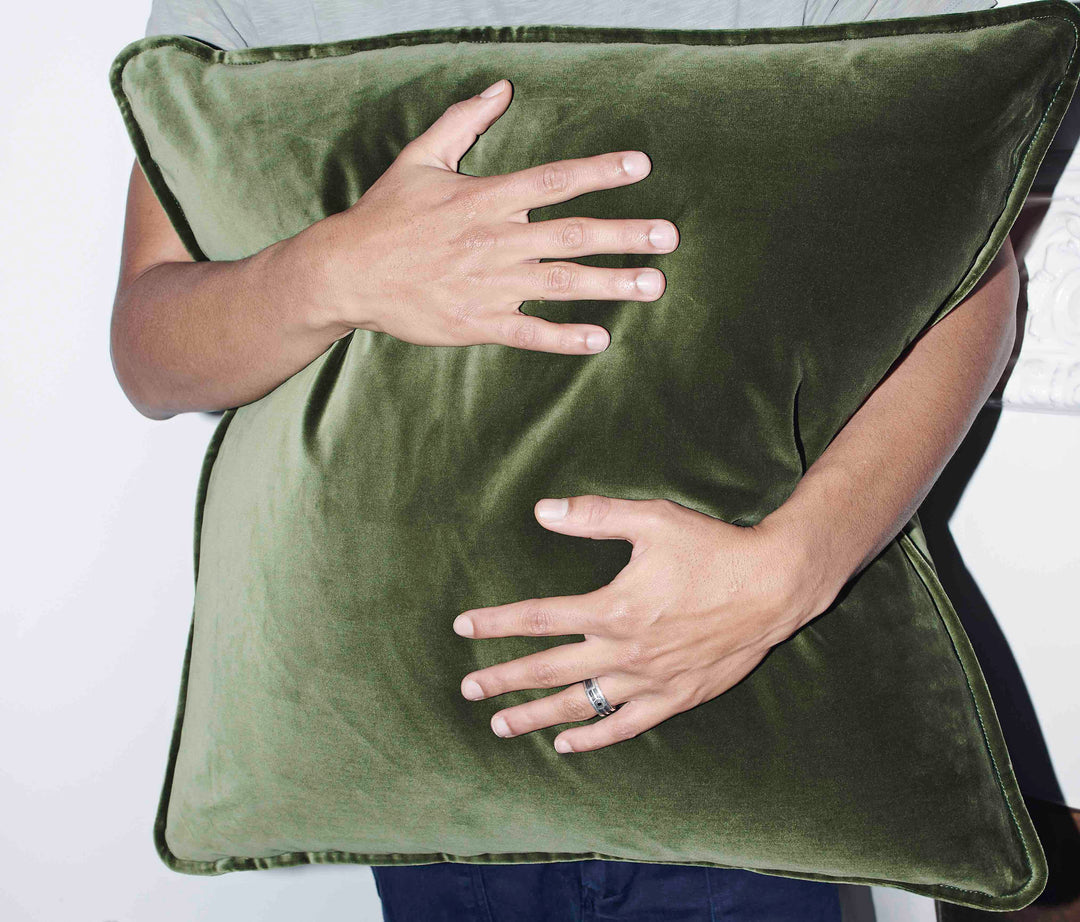 Hommey Velvet Cushion - Sicilian Olive