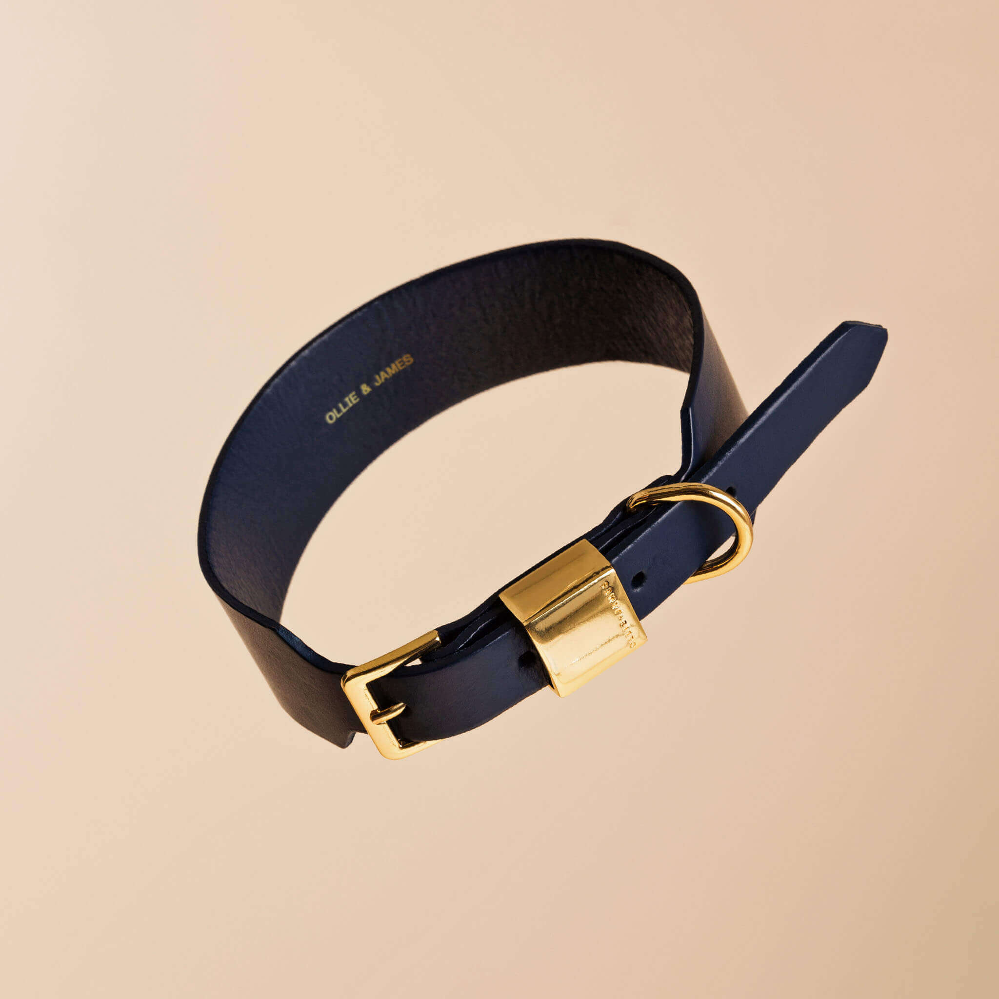 Ollie and James Italian Leather Dog Collar