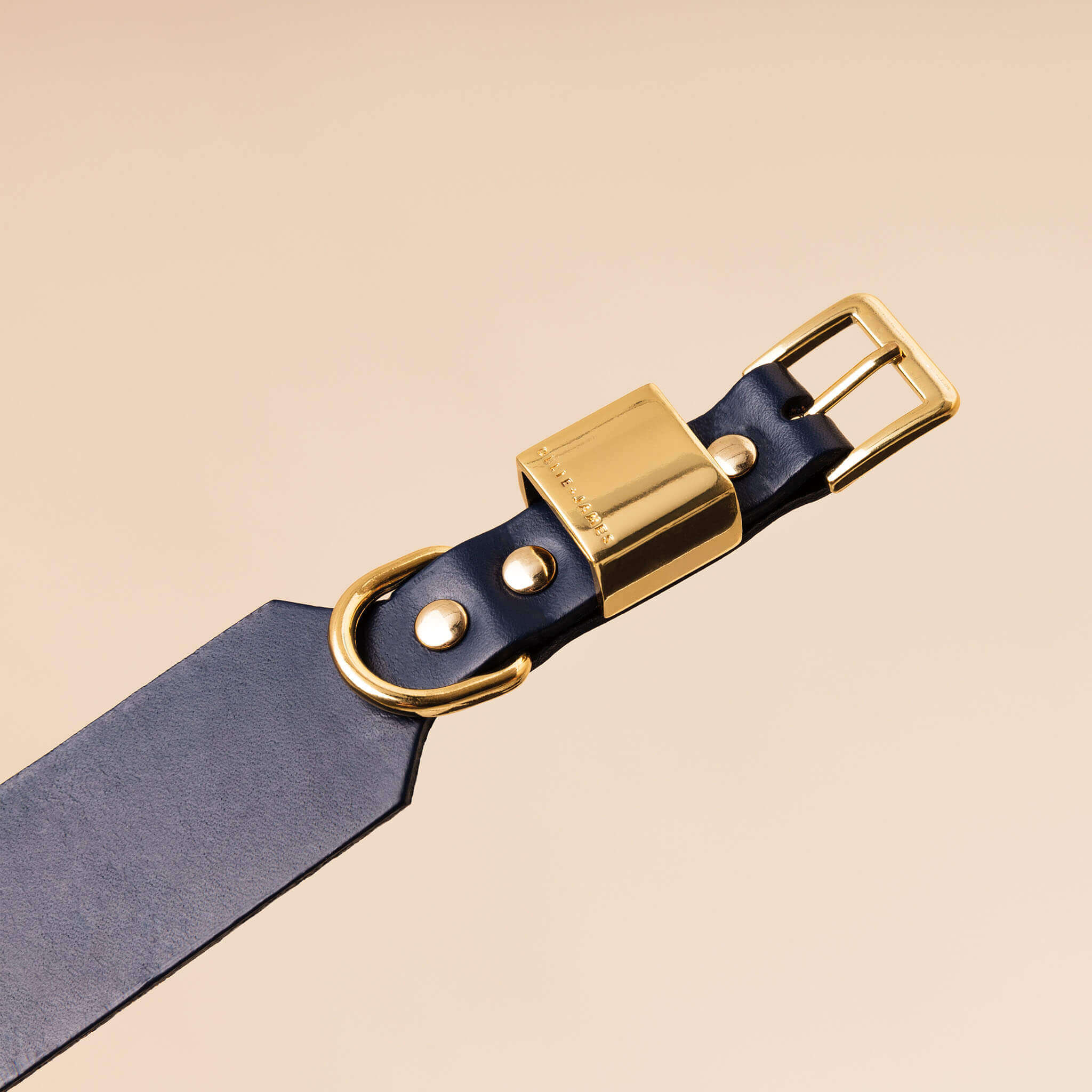 Ollie and James Italian Leather Dog Collar