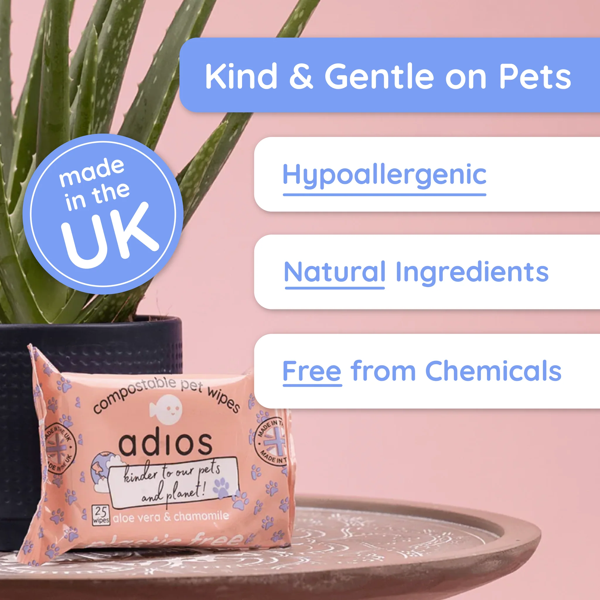 Adios Compostable Pet Wipes