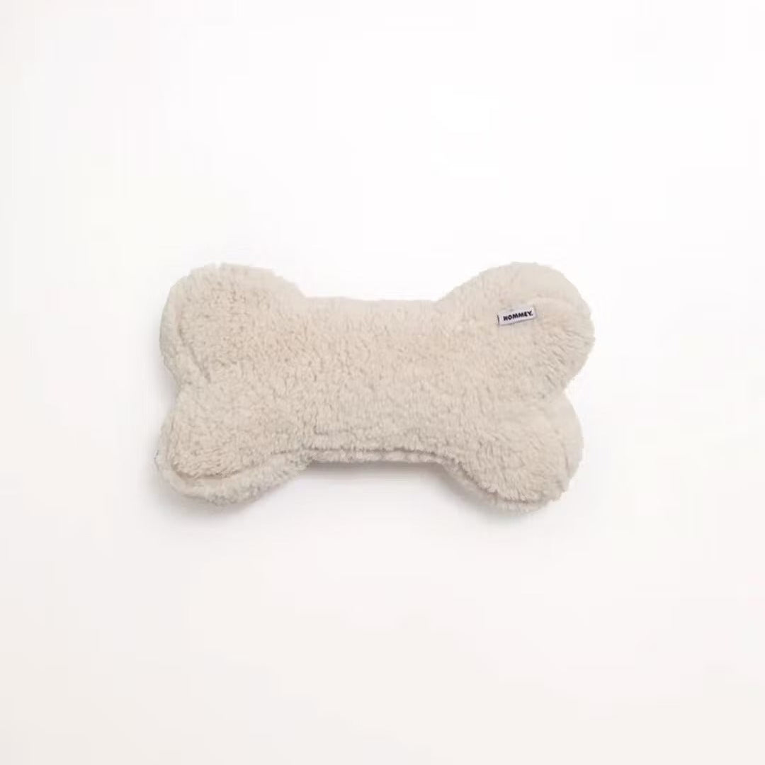 Hommey Faux Fur Bone Pillow - Marshmallow