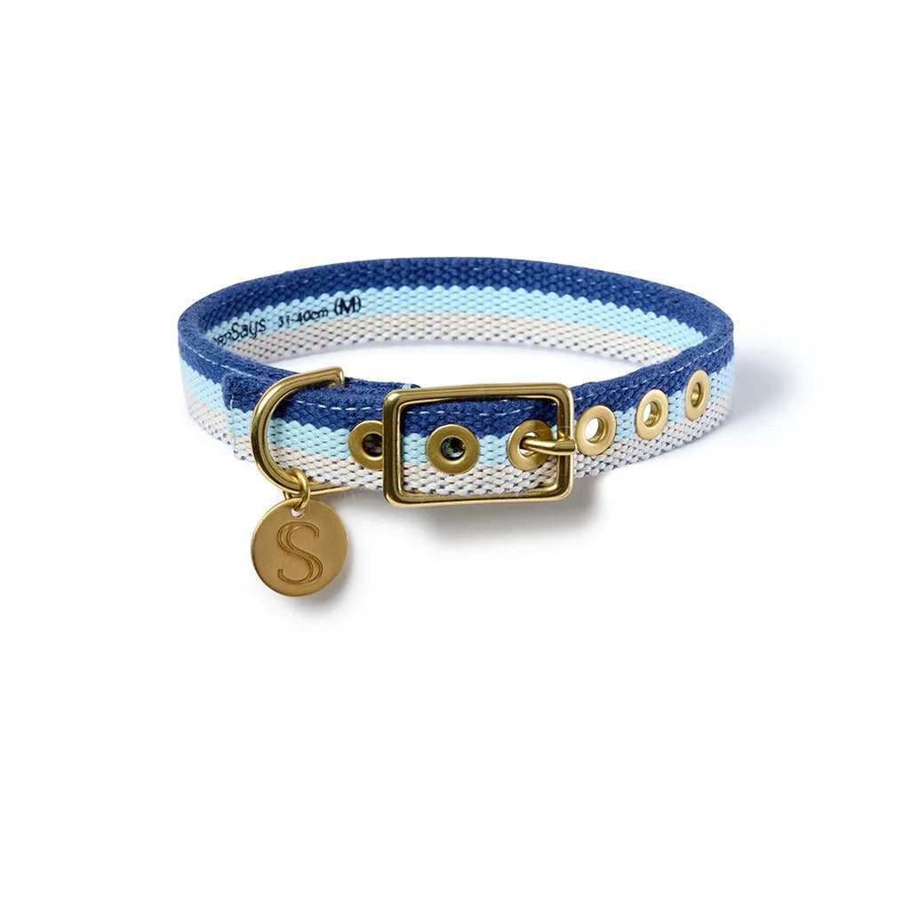 Sebastian Says 3 Stripe Collar Blue